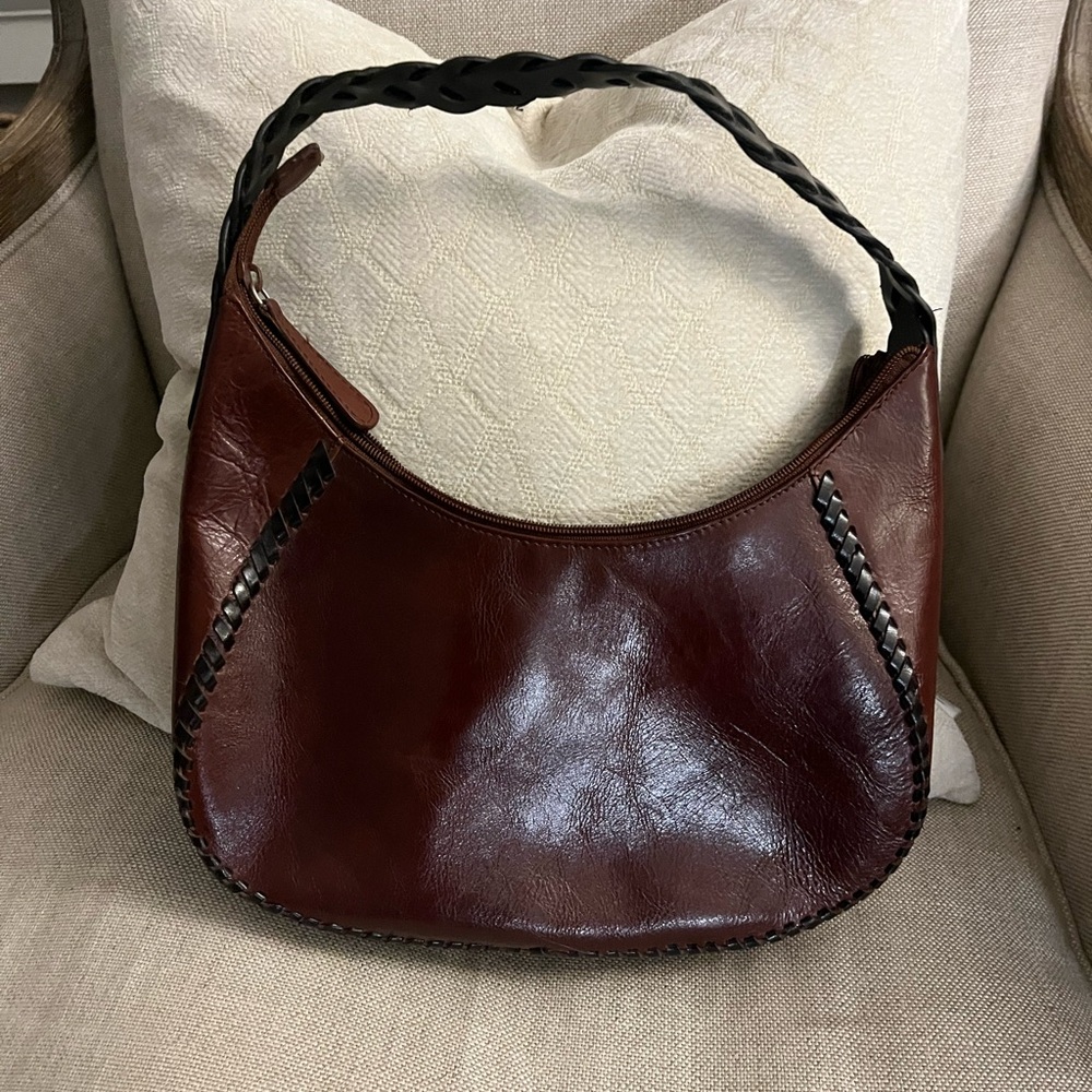 Kenneth Cole breaded leather hobo bag purse